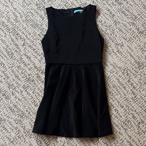 Alice + Olivia Black Sleeveless Fit-and-Flare Mini Dress